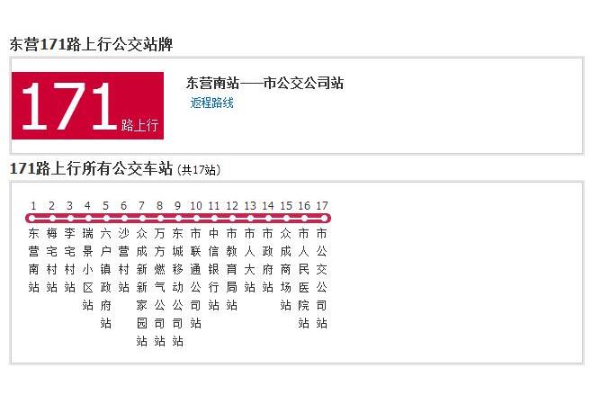 東營公交171路 東營公交171路