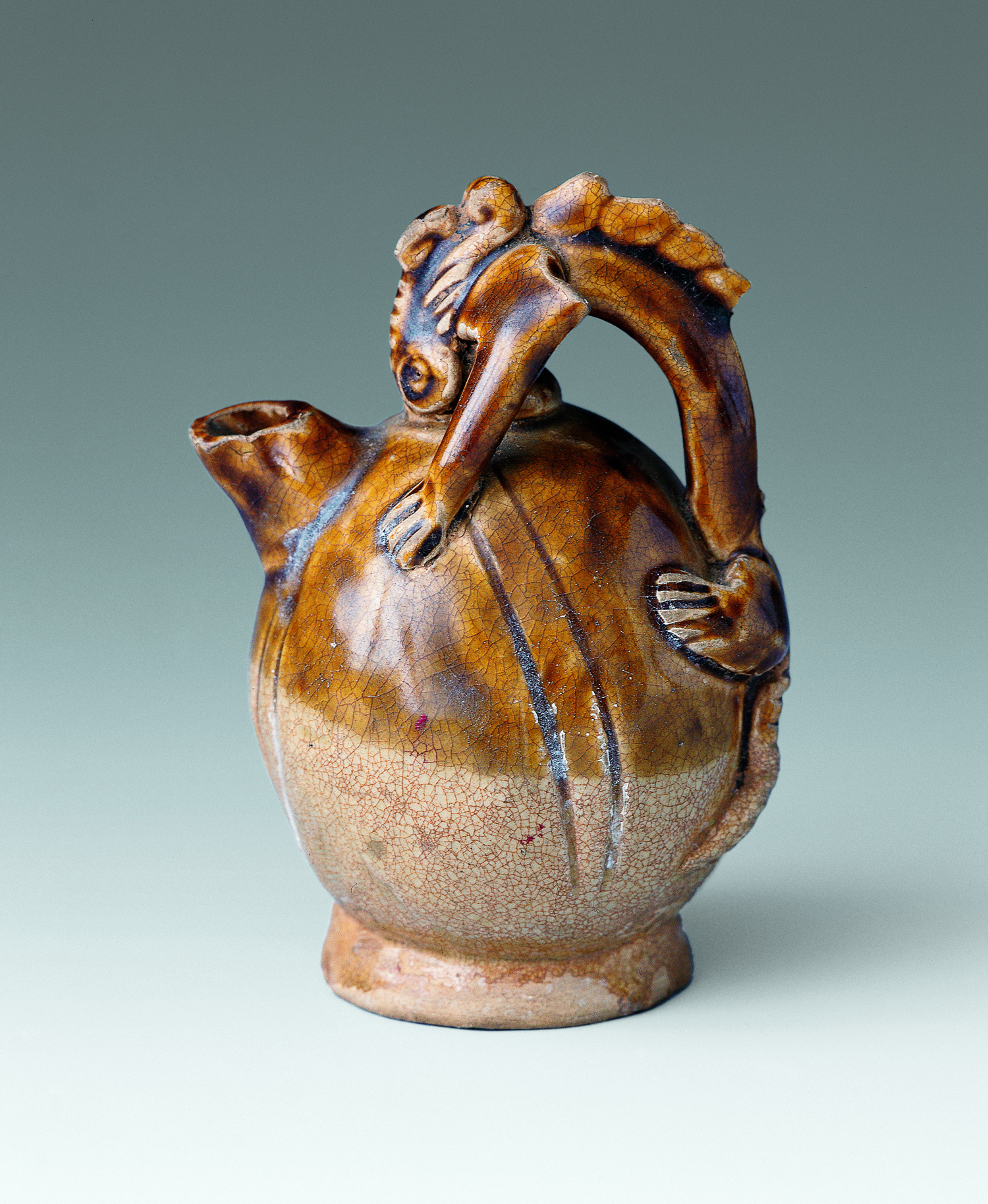 銅官陶瓷——青褐釉龍柄