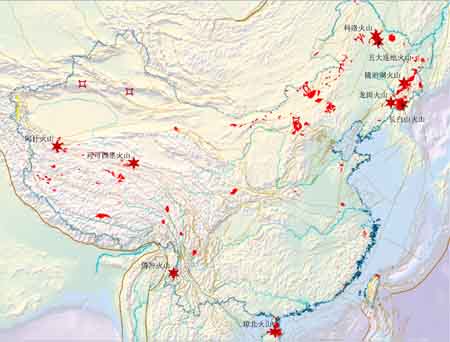 全新世中國火山分布圖