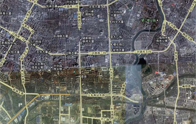 成都市南站街道衛星地圖