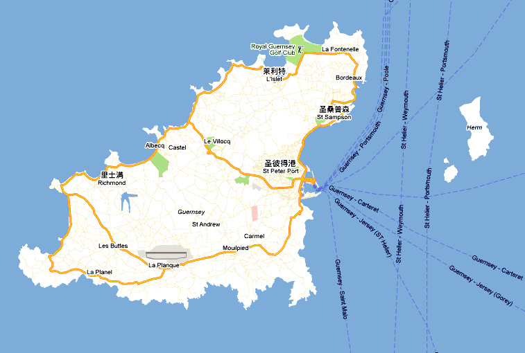 根西島地圖