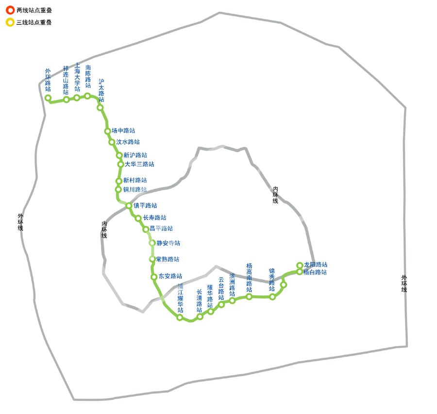 上海軌道交通7號線線路圖