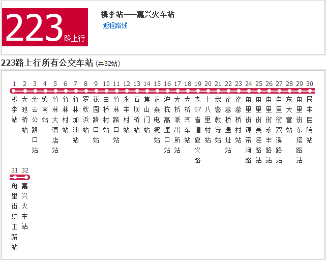 嘉興公交223路 嘉興公交223路
