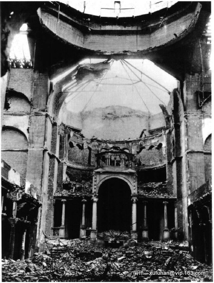 “水晶之夜”中被焚毀的柏林猶太教會堂