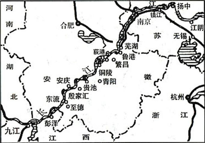 長江防線示意圖