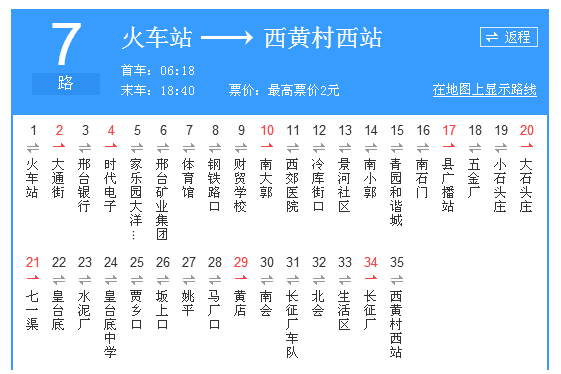邢台公交7路 邢台公交7路