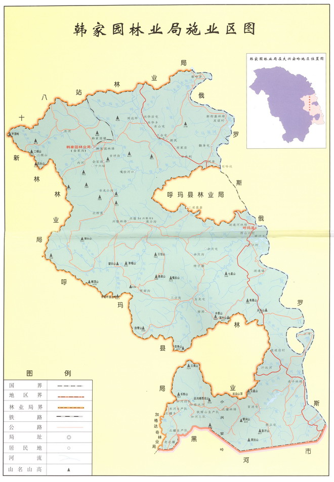 韓家園林業局區劃圖