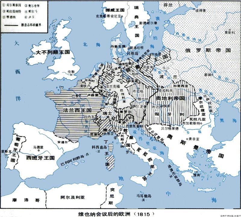1815年維也納會議後的歐洲局勢