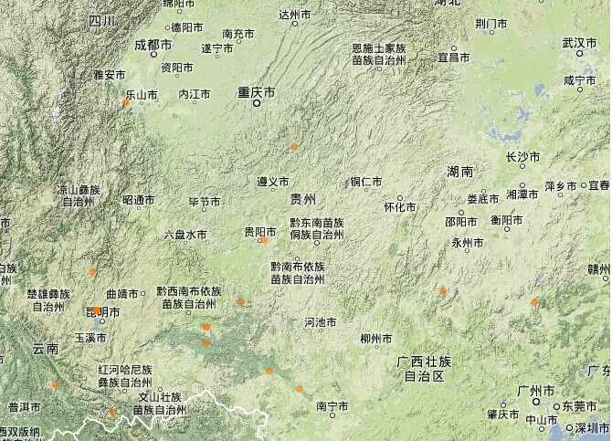 毛紅椿中國地理分布圖