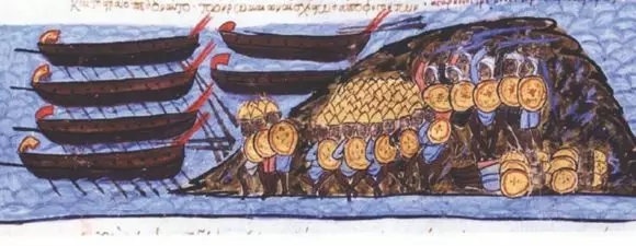 中世紀手抄本上的拜占庭海軍