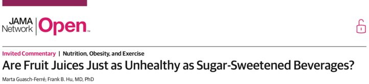 果汁與高糖飲料一樣不健康？