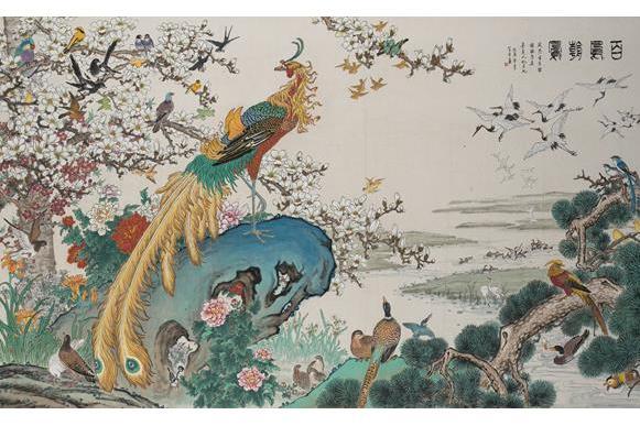百鳥朝鳳(譚勇創作中國畫) 百鳥朝鳳(譚勇創作中國畫)