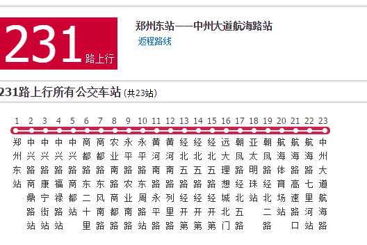 鄭州公交231路 鄭州公交231路
