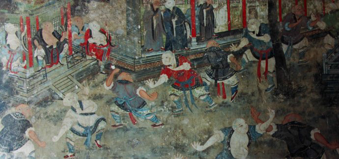 少林寺壁畫上呈現的古傳少林拳法瀕臨失傳