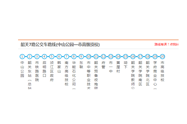 韶關公交7路 韶關公交7路