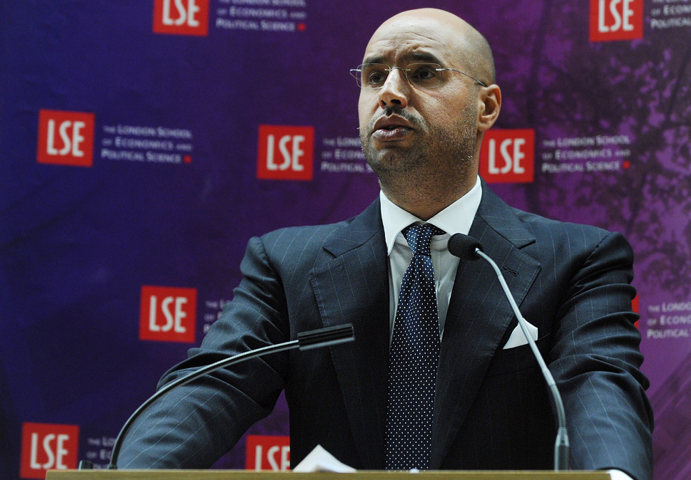 賽義夫在倫敦政治經濟學院發表演講