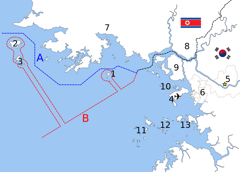 韓國北方界線（藍色）