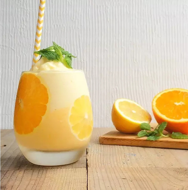 橙子鳳梨芒果奶昔