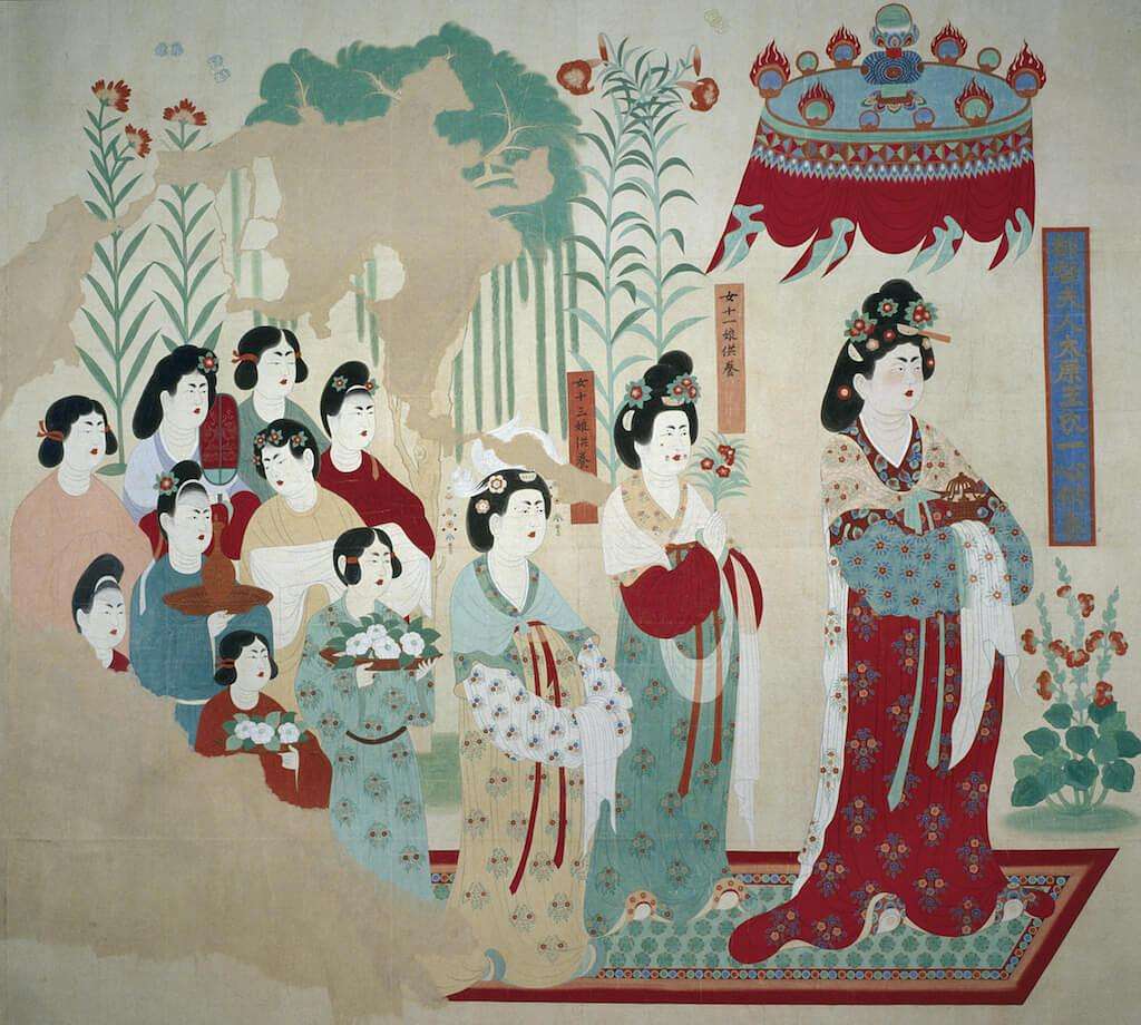 莫高窟壁畫：都督夫人太原王氏禮佛圖